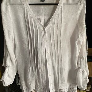 Zac & Rachel Ivory Pleated Blouse